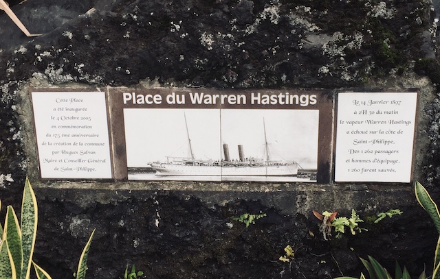 Le Warren Hastings, navire britannique, naufrage à Saint-Philippe, île de La Réunion