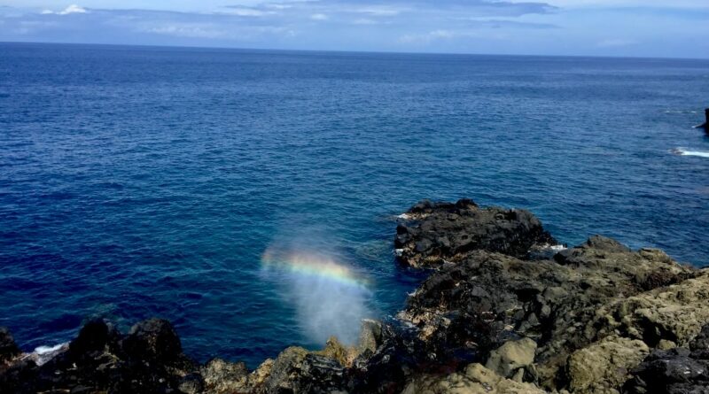 Le souffleur, site touristique, Saint-Leu, île de La Réunion