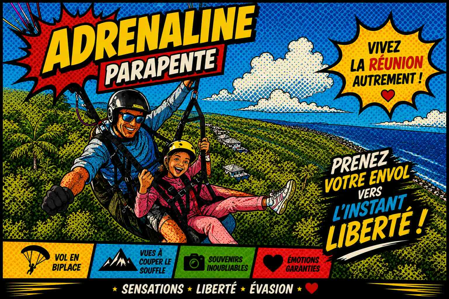 Faire du parapente à Saint-Leu avec Adrénaline Parapente, île de La Réunion